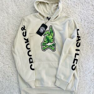 Crooks & Castles Off-White Hoodie with Green Graphic